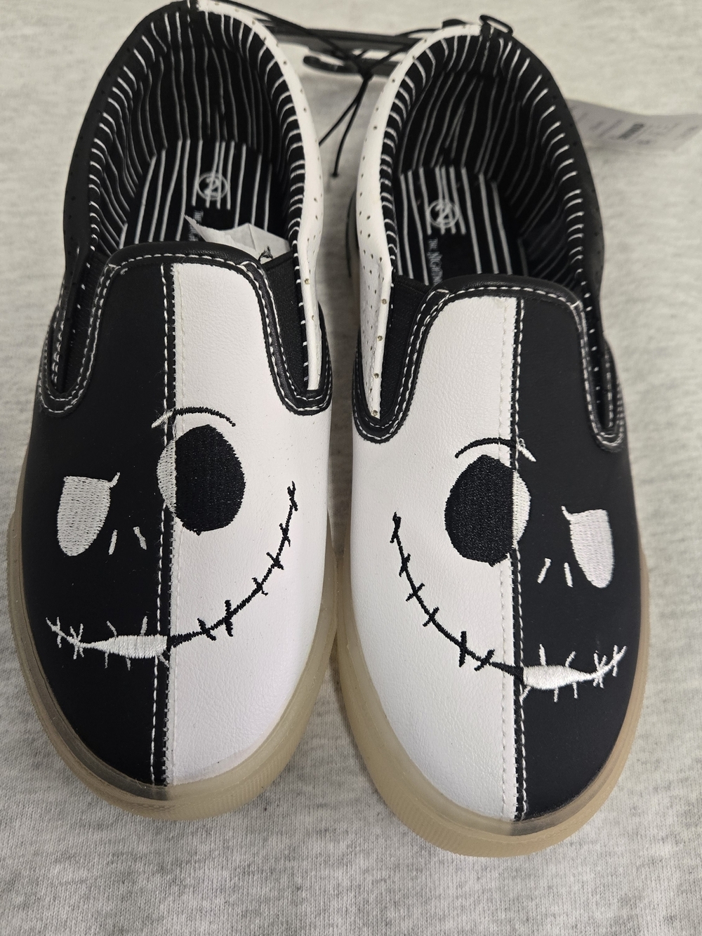 Disney Stitch Black and White Graphic Slip-On Sneakers